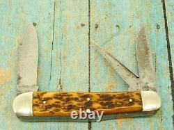Antique 1908-1929 Wm Enders Mfg USA Bone Folding Farmers Pocket Knife Knives Old