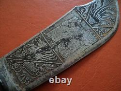 Antique 1950s spanish navaja folding knife exposito albacete full acid etched