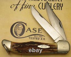 Antique Case XX 1940-1964 5265 Folding Hunter Knife Nice Genuine Stag High Pull