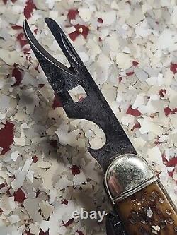 Antique Early Schrade Cut Co. 3 Blade withGas Light Wrench (Unusual Config.)