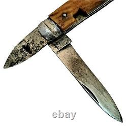 Antique Hale Bros Sheffield Folding Pocket Knife 3 1/2 2 Blade Stag Scales