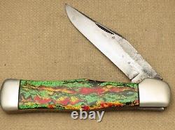 Antique KA-BAR UNION Swell-Center Folding Hunter Colorful Metal Flake Handles