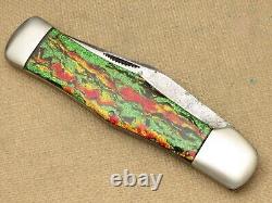 Antique KA-BAR UNION Swell-Center Folding Hunter Colorful Metal Flake Handles