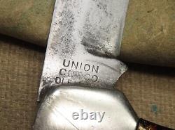 Antique KA-BAR UNION Swell-Center Folding Hunter Colorful Metal Flake Handles