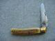 Antique Rare Bein Lx, Stag Handled, Brass Bolsters, Folding Pocket Knife