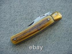 Antique RARE BEIN LX, Stag Handled, Brass Bolsters, Folding Pocket Knife