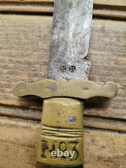 Antique Rare Indian Marked War Folding Knife Sheffield No. 3 Handle & No. 6 Blade