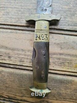 Antique Rare Indian Marked War Folding Knife Sheffield No. 3 Handle & No. 6 Blade