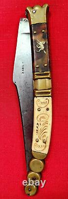 Antique SPANISH NAVAJA FOLDING FIGHTING KNIFE 19TH Century