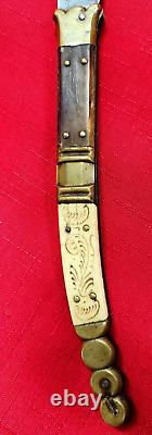 Antique SPANISH NAVAJA FOLDING FIGHTING KNIFE 19TH Century