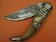 Antique Spanish Navaja Luxe Folding Knife Blade Acid Engraved Both Sides Horn