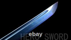 BLUE BLADE Japanese Samurai Katana Sword Clay Tempered 1095 Carbon steel Sharp