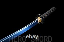 BLUE BLADE Japanese Samurai Katana Sword Clay Tempered 1095 Carbon steel Sharp