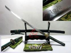 Battle ready Clay tempered ENGRAVE DRAGON folded steel blade katana sword sharp