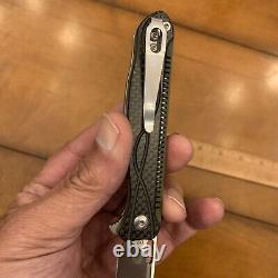 Beautiful Rare/ Unique Two Sun Folding Knife Carbon Fiber D2