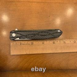 Beautiful Rare/ Unique Two Sun Folding Knife Carbon Fiber D2