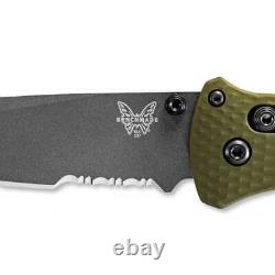 Benchmade Knives Bailout 537SGY-1 Serrated CPM-M4 Carbon Steel Green Aluminum