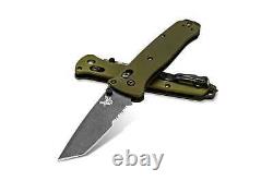 Benchmade Knives Bailout 537SGY-1 Serrated CPM-M4 Carbon Steel Green Aluminum