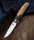 Bestech Ascot Linerlock Folding Knife 4 D2 Tool Steel Blade Wood/g10 Handle