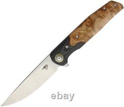 Bestech Ascot Linerlock Folding Knife 4 D2 Tool Steel Blade Wood/G10 Handle