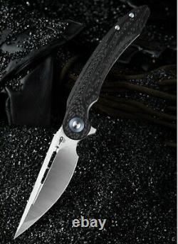 Bestech Irida Liner Folding Knife 3.88 154CM Steel Blade Carbon F/ G10 Handle