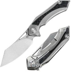 Bestech Kasta Folding Knife 3.5 M390 Steel Blade Titanium/Carbon Fiber Handle