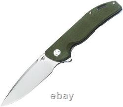 Bestech Knives Bison Titanium/Green G10 Folding D2 Steel Pocket Knife T1904C1