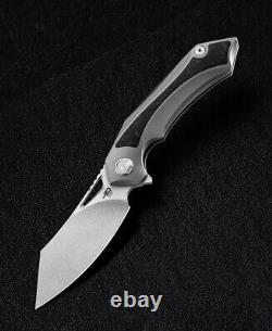 Bestech Knives Folding Knife 3.5 Bohler M390 Steel Blade Titanium/Carbon Fiber