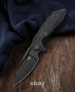 Bestech Knives Folding Knife 3.88 S35VN Steel Blade Carbon Fiber/Titanium Handle
