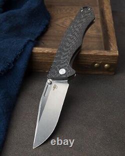 Bestech Knives Keen Folding Knife 4.19 S35VN Steel Blade Carbon Fiber/Titanium