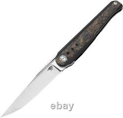 Bestech Knives Spear Phisher Titanium & Gold Carbon Fiber Folding Knife 2405D