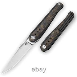 Bestech Knives Spear Phisher Titanium & Gold Carbon Fiber Folding Knife 2405D