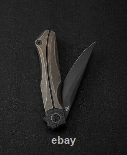 Bestech Knives THYRA Folding Knife 3.56 M390 Steel Blade Titanium/Carbon Fiber