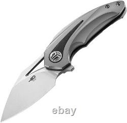 Bestech Nuke Gray Titanium + Carbon Fiber Framelock M390 Folding Knife 2107a