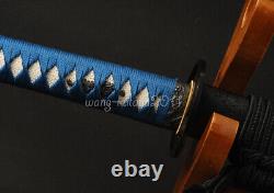 Black Clay Tempered Damascus Folded 1095 Steel Katana Japanese Sword Red Hamon