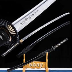 Black Folded 1045-carbon Steel Japanese Samurai Sword katana Full Tang Handmade