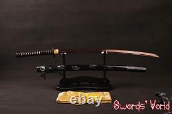 Bloody Red Blade japanese sword katana folded carbon steel real sharp cut bamboo