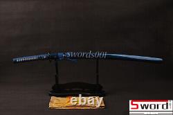 Blue Saya Japanese Sword Katana Folded Carbon Steel Blue Ito Shiny Sharp Blade