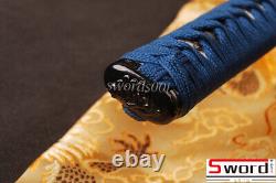 Blue Saya Japanese Sword Katana Folded Carbon Steel Blue Ito Shiny Sharp Blade