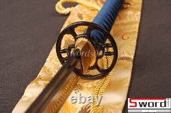 Blue Saya Japanese Sword Katana Folded Carbon Steel Blue Ito Shiny Sharp Blade