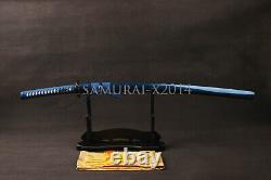 Blue saya japanese sword katana folded carbon steel blue ito shiny sharp blade