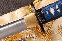 Blue saya japanese sword katana folded carbon steel blue ito shiny sharp blade