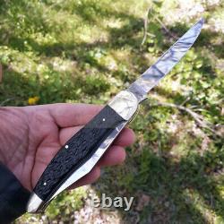 Boker Hunter Folding Knife Carbon Steel Clip/Skinning Blades Black Delrin Handle