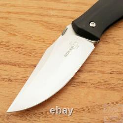 Boker Kerberos Lockback Folding Knife 3.5 D2 Tool Steel Blade Black G10 Handle