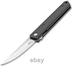 Boker Plus Kwaiken Linerlock Black Carbon Fiber Folding D2 Steel Knife P01BO256