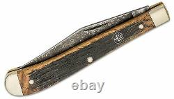 Boker Schloss Burg Delicate Folding Knife 3.31 O1 Steel Clip Blade Oak Handle