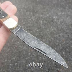 Boker Schloss Burg Trapper Folding Knife O1 Steel Blade Oak/Wood Handle BO113004