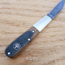 Boker Schloss Folding Knife Black Stonewash Finish O1 Steel Blade Wood Handle