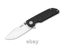 Boker Sherman EDC Folding Knife Black Carbon Fiber Handle MagnaCut Plain 110665