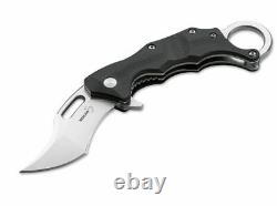 Boker Wildcat Linerlock Folding Knife 2.88 D2 Steel Blade Black G10 Handle